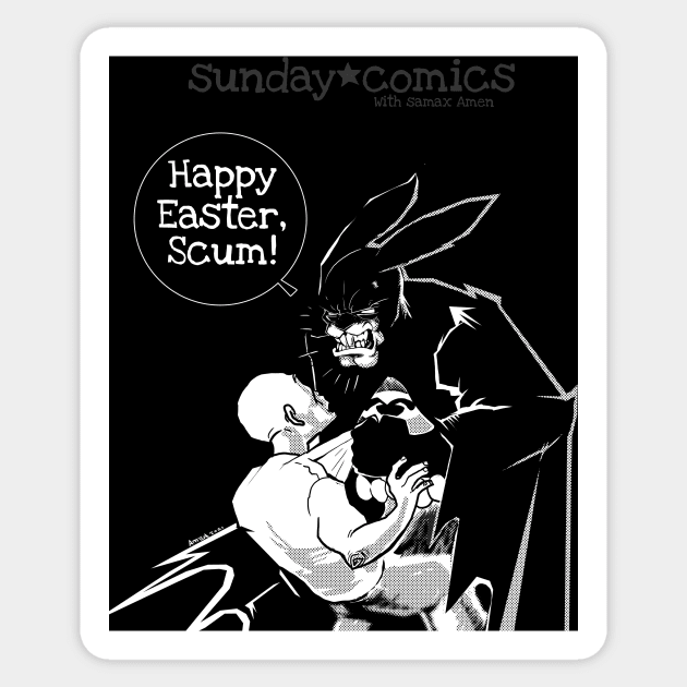 Sunday Comics- Happy Easter Scum 3 Sticker by Samax